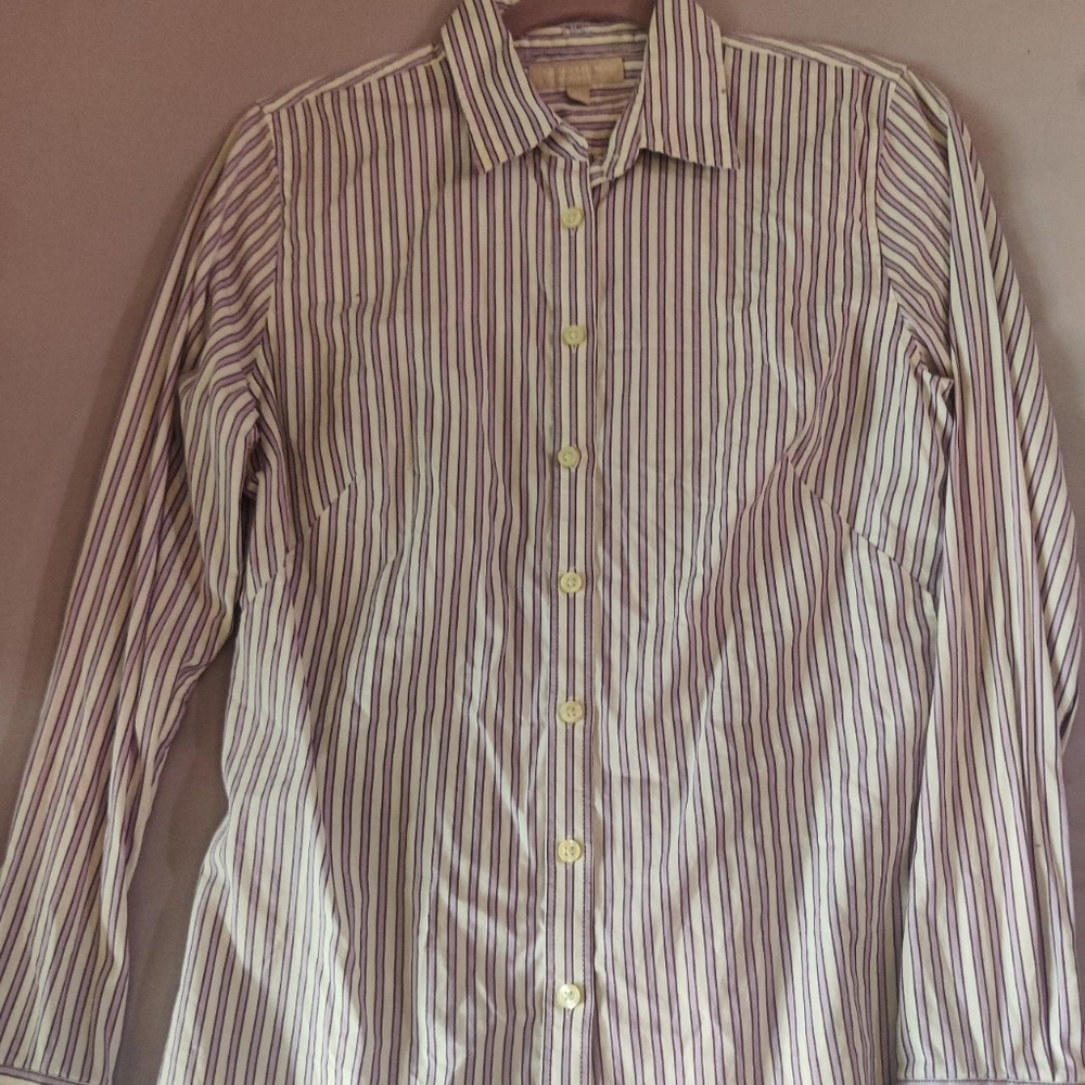 Banana Republic Purple Striped Dress Shirt